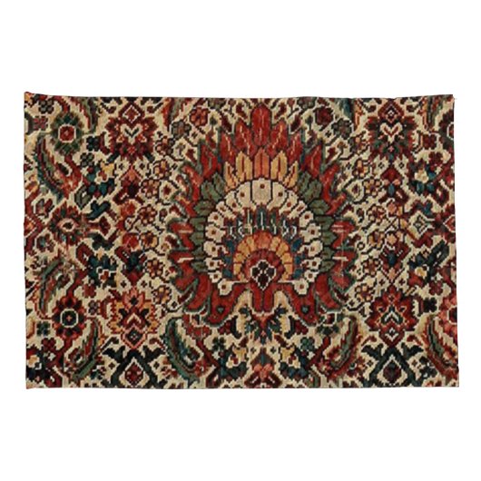 Antiek-oosterse Perzische tapijtschelp Kussensloop (Achterkant-Rechts)