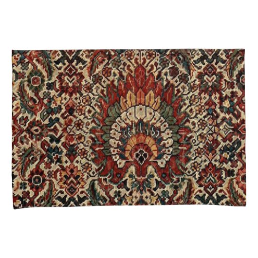 Antiek-oosterse Perzische tapijtschelp Kussensloop (Voorkant-Rechts)