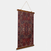 Antiek oosterse scharlaken rood perzisch tabriz ta hangend wandkleed (Gebogen)