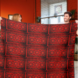 Antiek Oosterse tapijtlook - roodachtig Fleece Deken