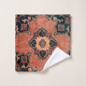 Antiek oosterse terracotta Persiaans tapijt Bad Handdoek (Wasdoekje)