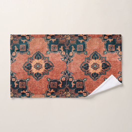 Antiek oosterse terracotta Persiaans tapijt Bad Handdoek (Handdoek)