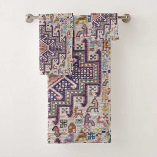 Antiek -oosterse Turkse Kilim Rug Bad Handdoek (Insitu)