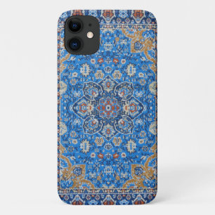 Antiek Oriëntaals Blauw Turks Perzisch Tapijt Vloe iPhone 11 Hoesje