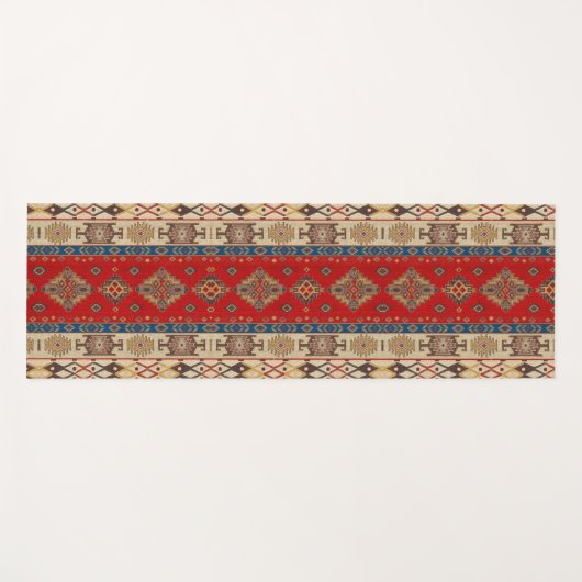 Antiek Oriëntaals Turks Rood Ottomaanse Kilim Tapi Yogamat (Voorkant (horizontaal))