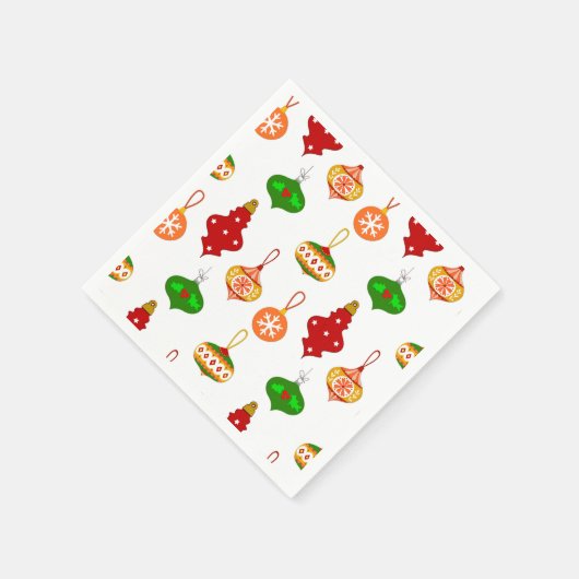 Antiek Ornament Patroon in Rood, Groen en Wit Servet (Hoek)