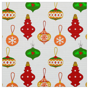 Antiek Ornament Patroon in Rood, Groen en Wit Stof