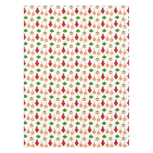 Antiek Ornament Patroon in Rood, Groen en Wit Tafelkleed (Voorkant)