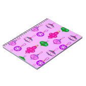 Antiek Ornament Patroon in Roze, Blauwgroen en Orc Notitieboek (Linkerzijde)