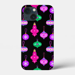 Antiek Ornament Patroon in Roze, Blauwgroen en Zwa iPhone 13 Mini Hoesje