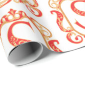 Antiek Ornamental Monogram - hoofdletter S Cadeaupapier (Rol Hoek)