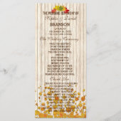 Antiek Oud Houten Herfst Bruiloftsprogramma Op Maa Programma (Voorkant)