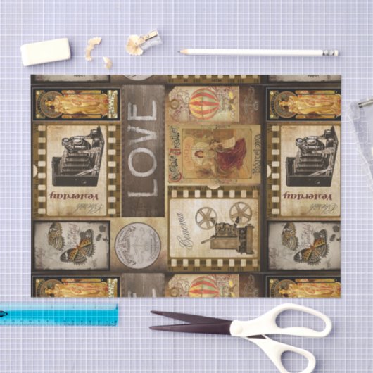 Antiek oud lakschildpad tissuepapier (Craft)