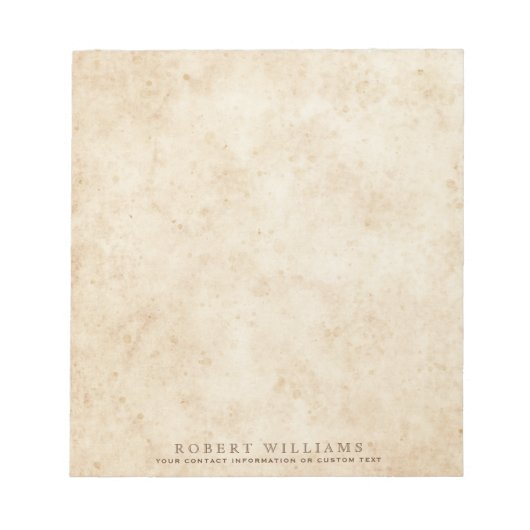 Antiek oud papier  perkamentachternaam notitieblok (Voorkant)