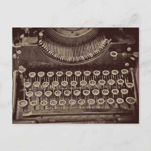  Antiek oud Sepia Tone-schrijfmachine Briefkaart (Voorkant)