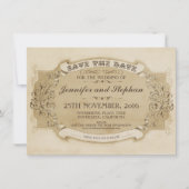 antiek Oud Sla de datumkaart op Save The Date (Voorkant)