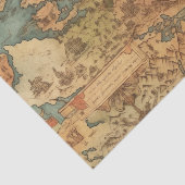 Antiek oud Wereldkaart decoupage papier (Detail)