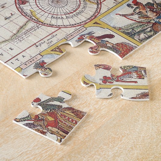 Antiek oud Wereldkaart ontwerp Legpuzzel (Zijkant)