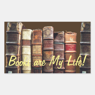 Antiek Oude Boeken  Tomes Gift Rechthoekige Sticker
