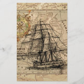 Antiek Oude Generaal Frankrijk Kaart & Schip (Voorkant)