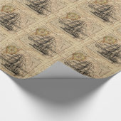 Antiek Oude Generaal Frankrijk Kaart & Schip Cadeaupapier (Hoek)