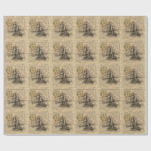 Antiek Oude Generaal Frankrijk Kaart & Schip Cadeaupapier (Vlak)