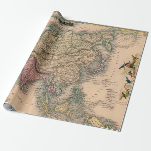 Antiek oude kaart geïnspireerd (11) cadeaupapier