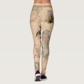 Antiek oude kaart geïnspireerd (11) leggings (Achterkant)