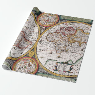 Antiek oude kaart geïnspireerd (12) cadeaupapier