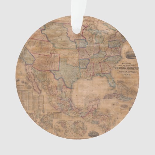 Antiek oude kaart geïnspireerd (13) ornament (voorkant)