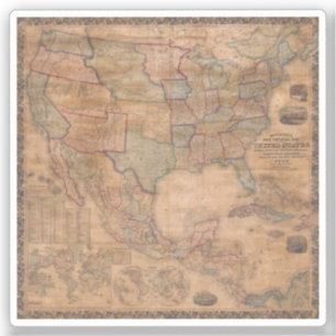 Antiek oude kaart geïnspireerd (13) sticker