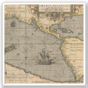 Antiek oude kaart geïnspireerd (14) Bagagelabel Sticker