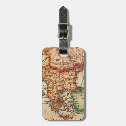 Antiek oude kaart geïnspireerd (2) bagagelabel (Voorkant verticaal)