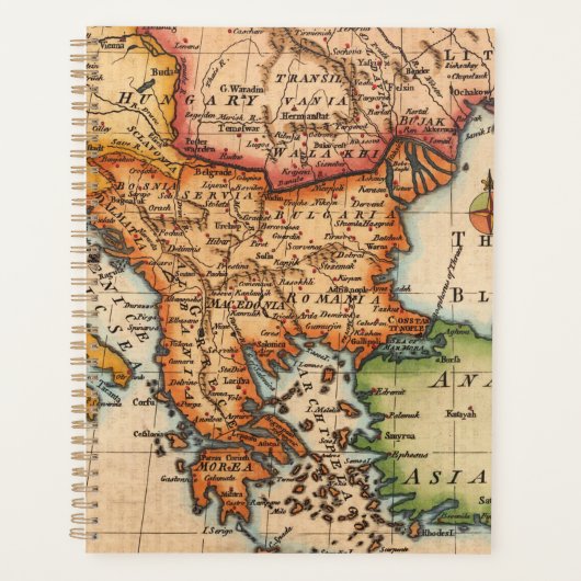 Antiek oude kaart geïnspireerd (2) planner (Voorkant)