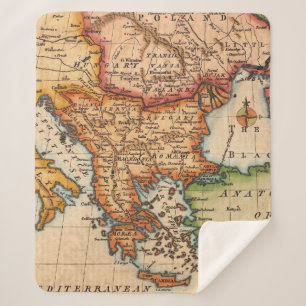 Antiek oude kaart geïnspireerd (2) sherpa deken