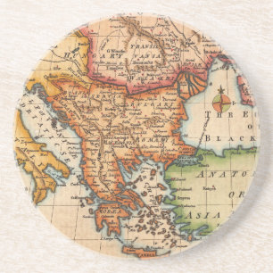 Antiek oude kaart geïnspireerd (2) zandsteen onderzetter