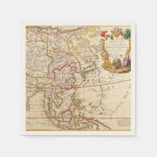 Antiek oude kaart geïnspireerd (6) servet