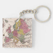 Antiek oude kaart geïnspireerd (9) sleutelhanger (Achterkant)