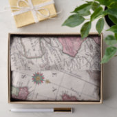 Antiek oude kaart geïnspireerd (9) tissuepapier (Geschenk)