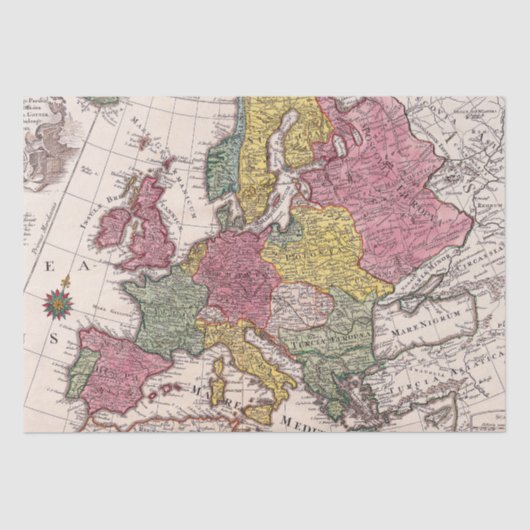 Antiek oude kaart geïnspireerd (9) tissuepapier (Voorkant)