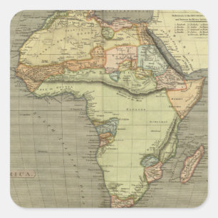 Antiek oude kaart geïnspireerd vierkante sticker