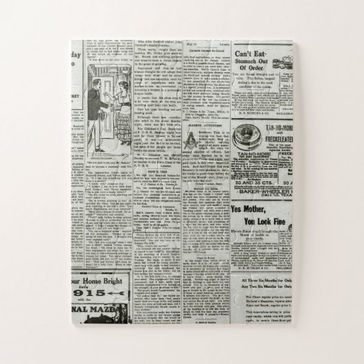  Antiek Oude Kranten-16 Legpuzzel (Verticaal)