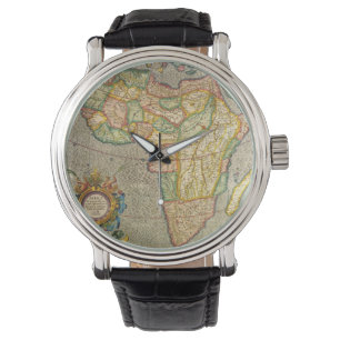 Antiek Oude Wereld Gerardus Mercator Kaart van Afr Horloge