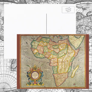Antiek Oude Wereld Mercator Map of Africa, 1633 Briefkaart