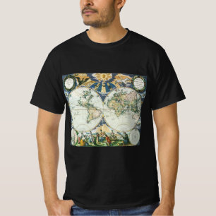  Antiek Oude Wereldkaart door Pieter Goos, 1666 T-shirt
