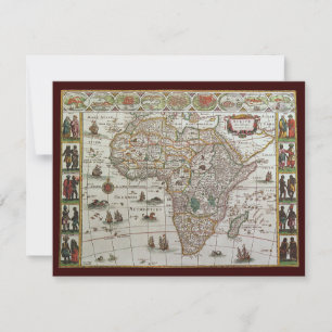 Antiek Oude Wereldkaart van Afrika door Blaeu, ca. Kaart