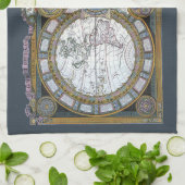 Antiek oude Wereldkaart van Claude Auguste Berey Theedoek (Gevouwen)