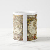 Antiek Oude Wereldkaart van Frederick de Wit, ca. Extra Grote Mok (Voorkant)