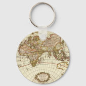 Antiek Oude Wereldkaart van Frederick de Wit, ca.  Sleutelhanger (Achterkant)