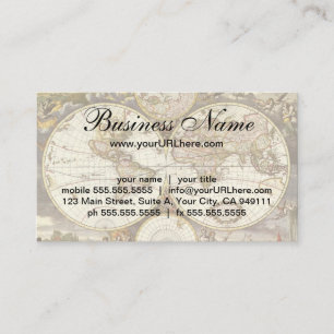 Antiek Oude Wereldkaart van Frederick de Wit, ca.  Visitekaartje